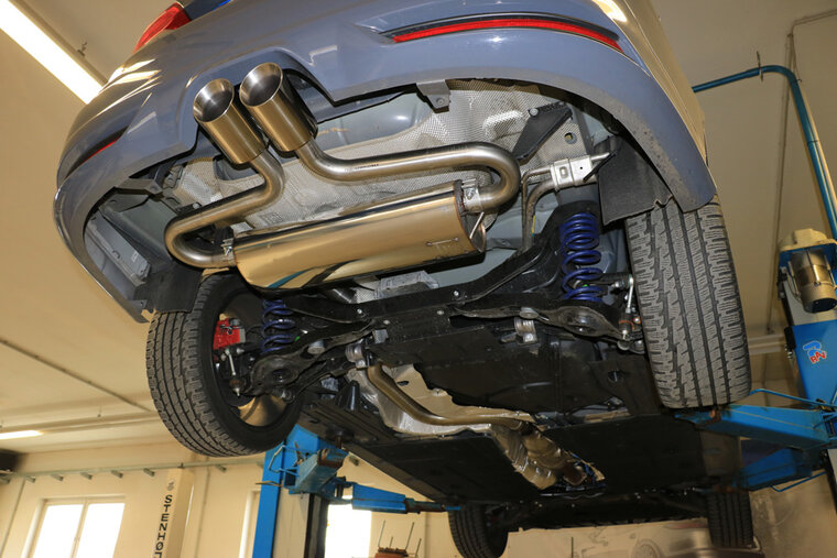 Fox Sportuitlaat Ford Focus MK3 ST Turnier Diesel Achterdemper met dwarsuitlaat in het midden - 2x100 Type 25 midden