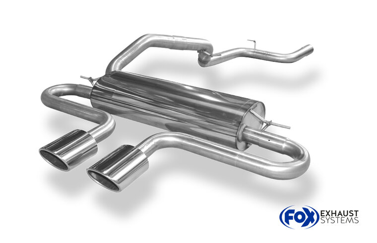 Fox Sportuitlaat Ford Focus MK3 ST Turnier Diesel Achterdemper met dwarsuitlaat in het midden - 2x115x85 Type 32 midden