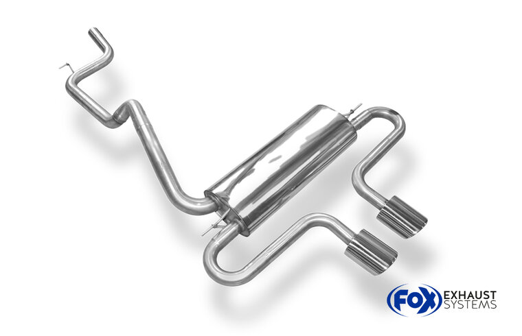 Fox Sportuitlaat Ford Focus MK3 ST Turnier Diesel Achterdemper met dwarsuitlaat in het midden - 2x115x85 Type 32 midden