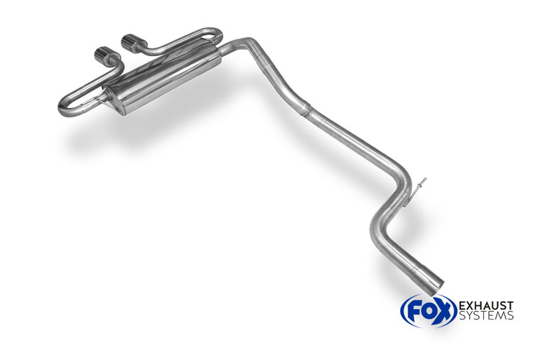 Fox Sportuitlaat Ford Focus MK3 ST Turnier Diesel Achterdemper met dwarsuitlaat in het midden - 2x115x85 Type 32 midden