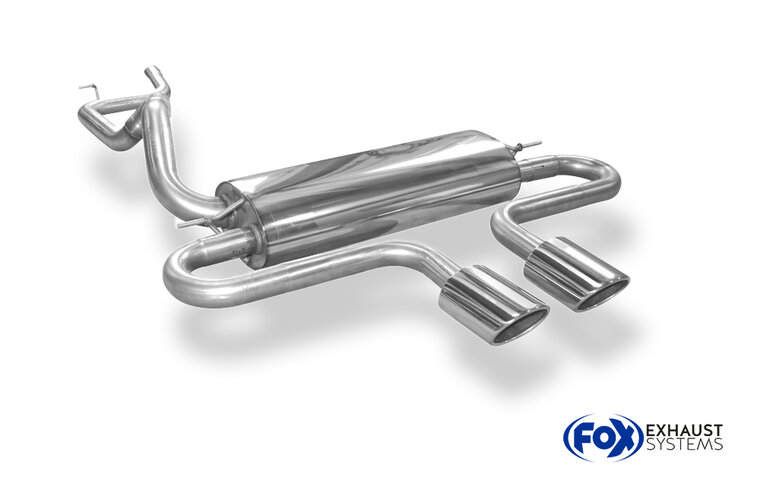 Fox Sportuitlaat Ford Focus MK3 ST Turnier Diesel Achterdemper met dwarsuitlaat in het midden - 2x115x85 Type 32 midden