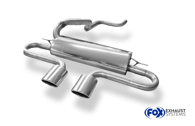 Fox Sportuitlaat Ford Focus MK3 ST Hatchback Diesel Achterdemper met dwarsuitlaat en middenstuk incl. verbindingspijp - 2x115x85 Type 32 Middenstuk