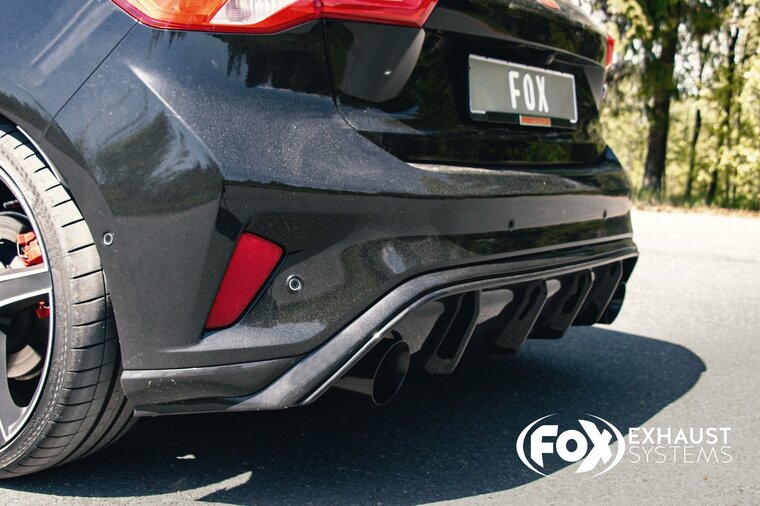 Fox Sportuitlaat Ford Focus MK4 ST Achterdemper Rechts/Links Uitlaat vanaf OPF - 1x100 Type 25 Rechts/Links Zwart Ge&euml;mailleerd