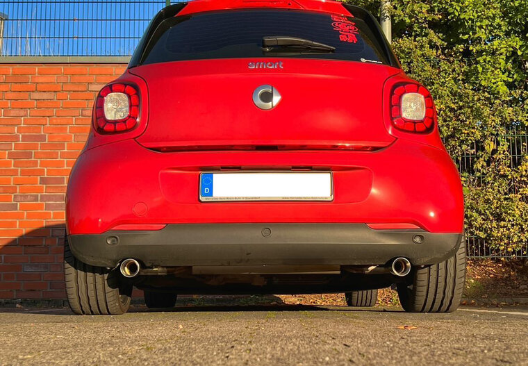 Fox Sportuitlaat Smart Forfour 453 achterdemper, dwarsuitgang rechts/links, inclusief flexibel stuk - 1x70 type 24 rechts/links