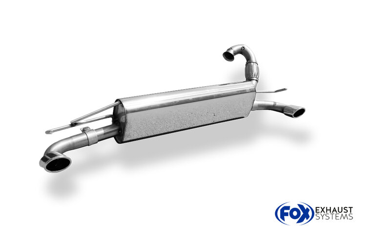Fox Sportuitlaat Smart Forfour 453 achterdemper, dwarsuitlaat rechts/links, inclusief flexibel stuk - 86x54 type 32 rechts/links