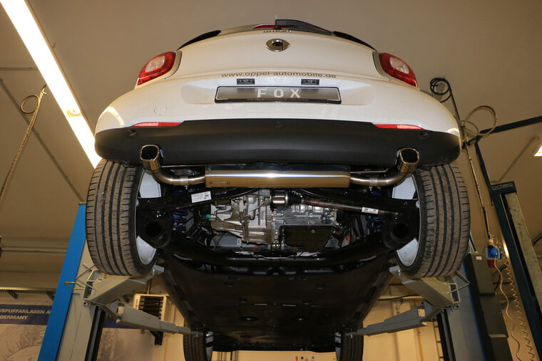 Fox Sportuitlaat Smart Forfour 453 achterdemper, dwarsuitlaat rechts/links, inclusief flexibel stuk - 78x75 type 70 rechts/links