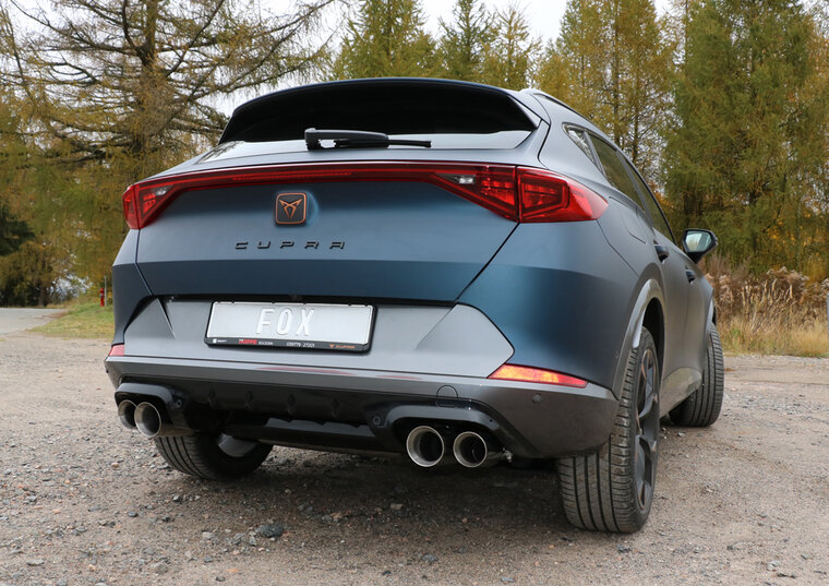 Fox Sportuitlaat CUPRA Formentor 4x4 half uitlaatsysteem vanaf katalysator - 2x100 type 25 binnen en 2x90 type 25 buiten - met 2 elektronische kleppen