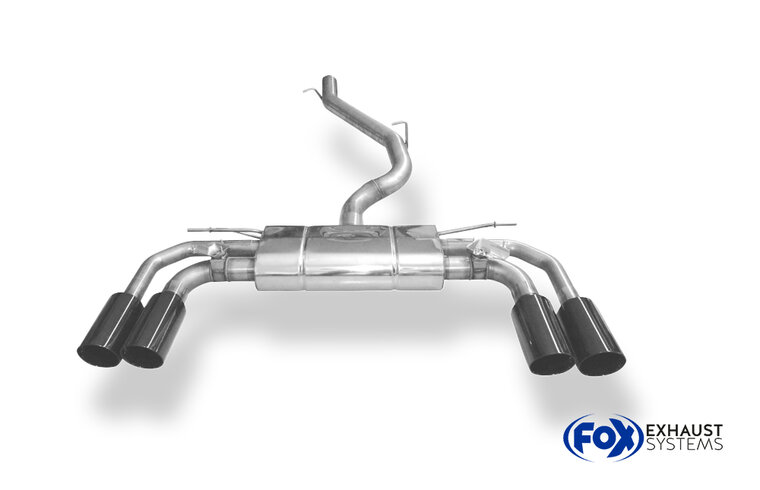 Fox Sportuitlaat CUPRA Formentor 4x4 half uitlaatsysteem vanaf katalysator - 2x100 Type 25 rechts/links zwart ge&euml;mailleerd - met 2 elektronische kleppen