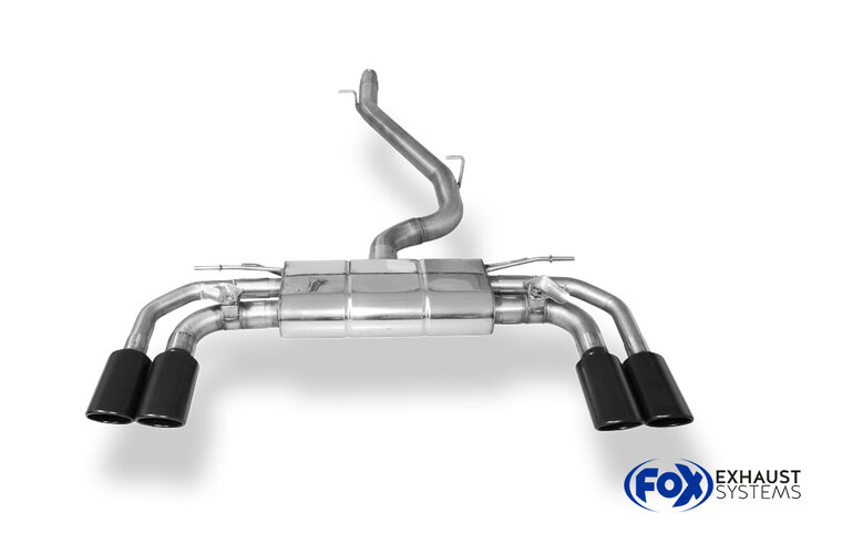 Fox Sportuitlaat CUPRA Formentor 4x4 half uitlaatsysteem vanaf katalysator - 2x106x71 Type 32 rechts/links zwart mat keramisch gecoat - met 2 elektronische kleppen