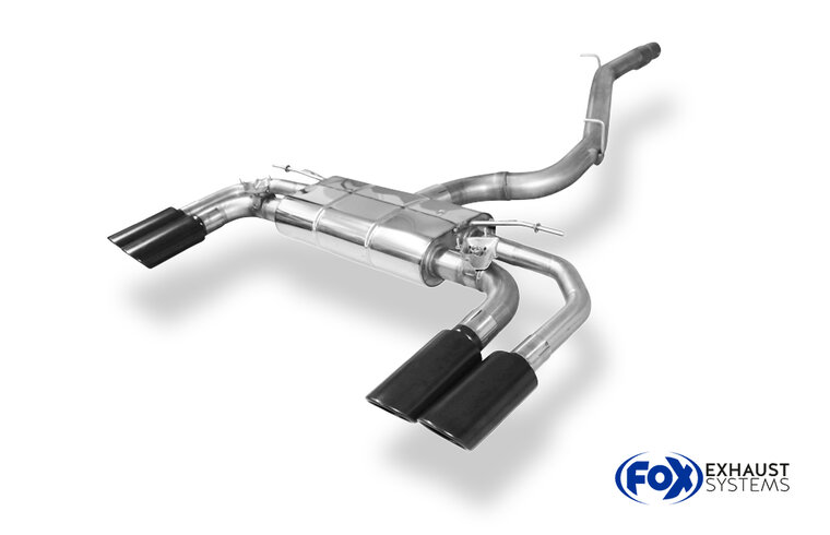 Fox Sportuitlaat CUPRA Formentor 4x4 half uitlaatsysteem vanaf katalysator - 2x106x71 Type 32 rechts/links zwart mat keramisch gecoat - met 2 elektronische kleppen