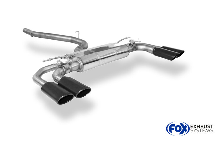 Fox Sportuitlaat CUPRA Formentor 4x4 half uitlaatsysteem vanaf katalysator - 2x106x71 Type 32 rechts/links zwart mat keramisch gecoat - met 2 elektronische kleppen