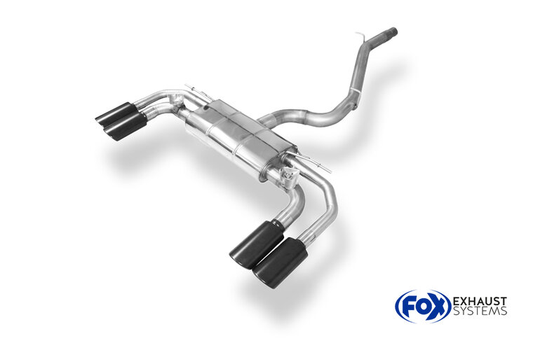 Fox Sportuitlaat CUPRA Formentor 4x4 half uitlaatsysteem vanaf katalysator - 2x106x71 Type 32 rechts/links zwart mat keramisch gecoat - met 2 elektronische kleppen