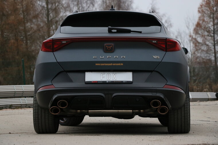 Fox Sportuitlaat CUPRA Formentor 4x4 - VZ5 Achterdemper met 2 uitlaatkleppen - 2x115x85 Type 32 rechts/links koperlook