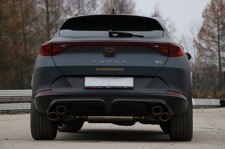 Fox Sportuitlaat CUPRA Formentor 4x4 - VZ5 Achterdemper met 2 uitlaatkleppen - 2x115x85 Type 32 rechts/links koperlook