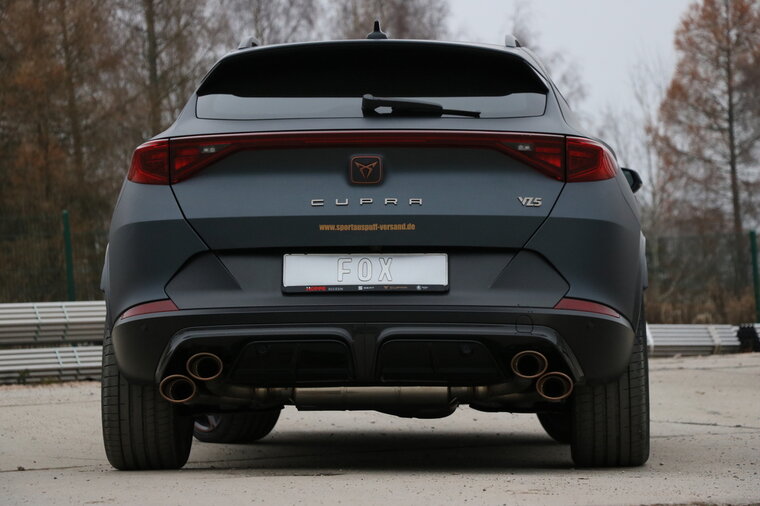 Fox Sportuitlaat CUPRA Formentor 4x4 - VZ5 Achterdemper met 2 uitlaatkleppen - 2x115x85 Type 32 rechts/links koperlook