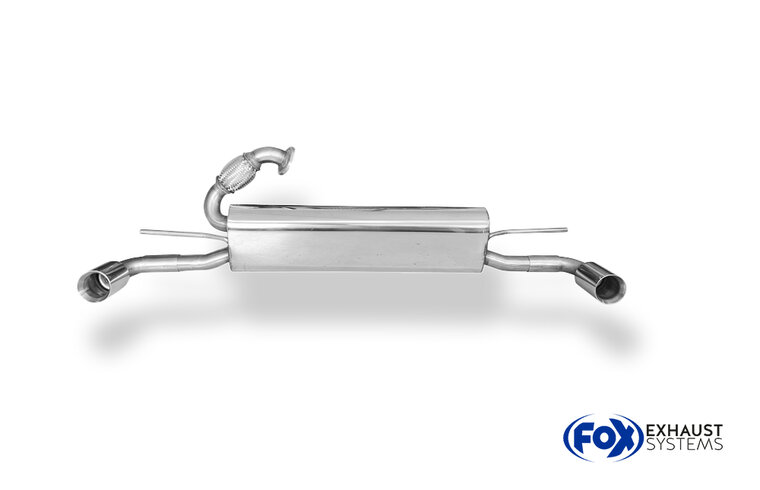 Fox Sportuitlaat Smart Fortwo Coup&eacute; 451 achterdemper, dwarsuitlaat rechts/links, inclusief flexibel stuk - 1x70 type 24 rechts/links