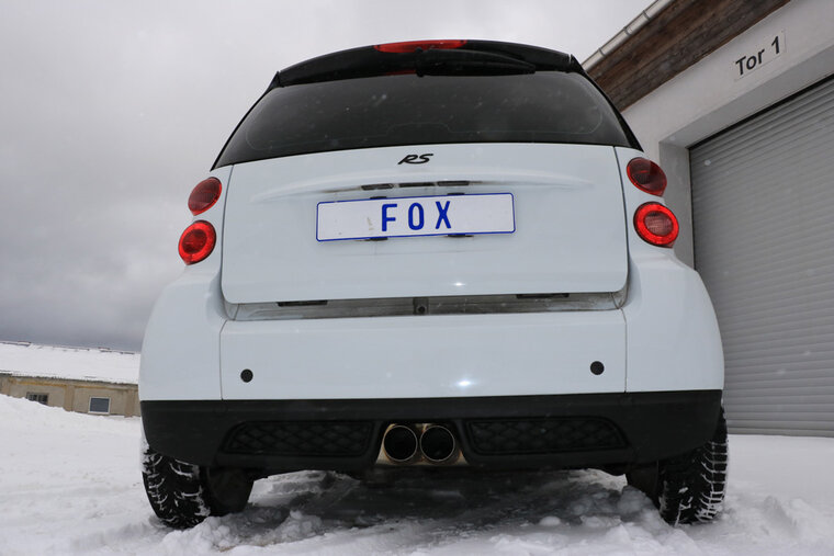 Fox Sportuitlaat Smart Fortwo Coup&eacute; 451 met centrale uitlaat, centrale uitlaatdemper - 2x80 Type 14