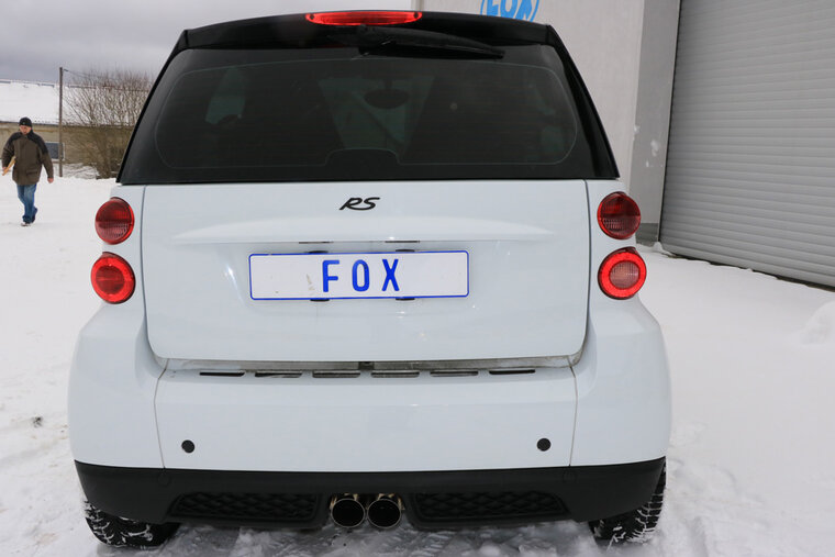 Fox Sportuitlaat Smart Fortwo Coup&eacute; 451 met centrale uitlaat, centrale uitlaatdemper - 2x80 Type 14
