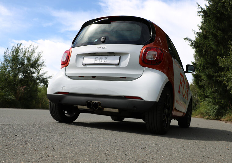 Fox Sportuitlaat Smart Fortwo 453 achterdemper, centrale uitlaat - 2x80 Type 14
