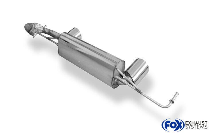 Fox Sportuitlaat Smart Fortwo 453 met Brabus achterdiffuser, dwarsgeplaatste achterdemper, uitlaat links/rechts, inclusief flexstuk - 1x100 Type 25 rechts/links
