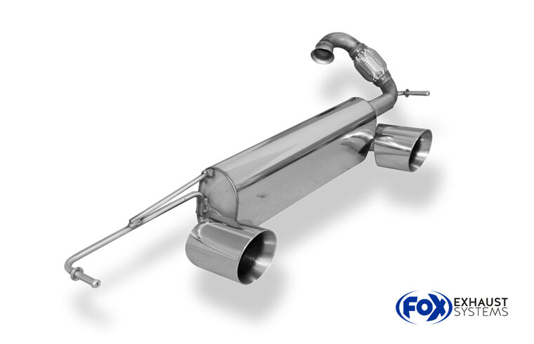 Fox Sportuitlaat Smart Fortwo 453 Coup&eacute; &amp; Cabrio Achterdemper dwarsuitgang rechts/links incl. flexibel stuk - 1x100 Type 25 rechts/links