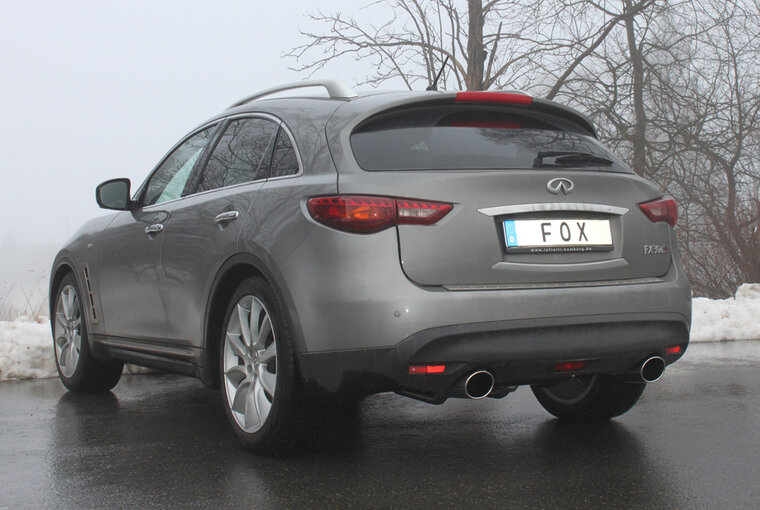 Fox Sportuitlaat Infiniti FX30d achterdemper, dwarsuitgang rechts/links - 129x106 type 32 rechts/links