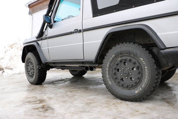 Fox Sportuitlaat Mercedes G-Klasse Cabriolet - 463 (zonder treeplanken) Achterdemper, zij-uitlaat - 2x80 Type 14