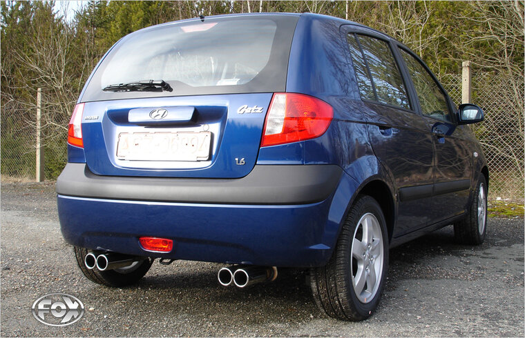 Fox Sportuitlaat Hyundai Getz - 3/5-deurs achterdemper, uitgang rechts/links - 2x80 Type 13 rechts/links