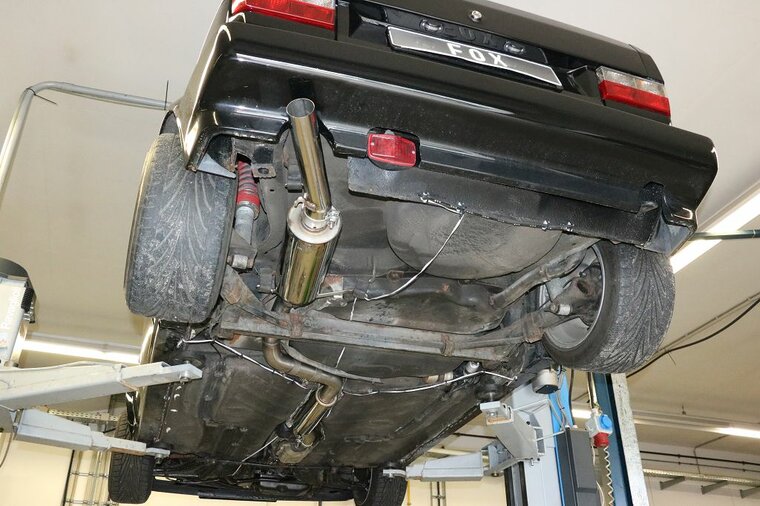 Fox Sportuitlaat VW Golf MK1 Cabriolet achterdemper &Oslash;63,5 mm - 1x63,5 Type 10 links
