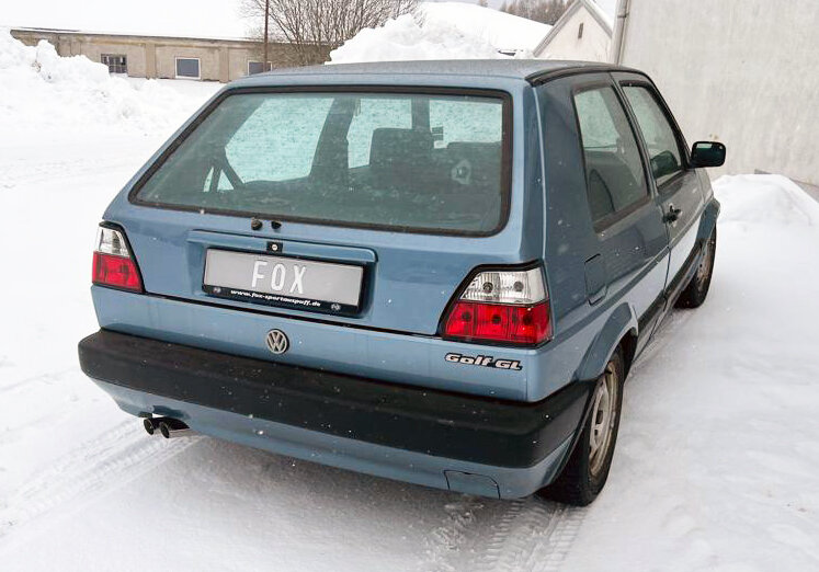 Fox Sportuitlaat VW Golf MK2 Type 19E Achterdemper - 2x55 Type 14