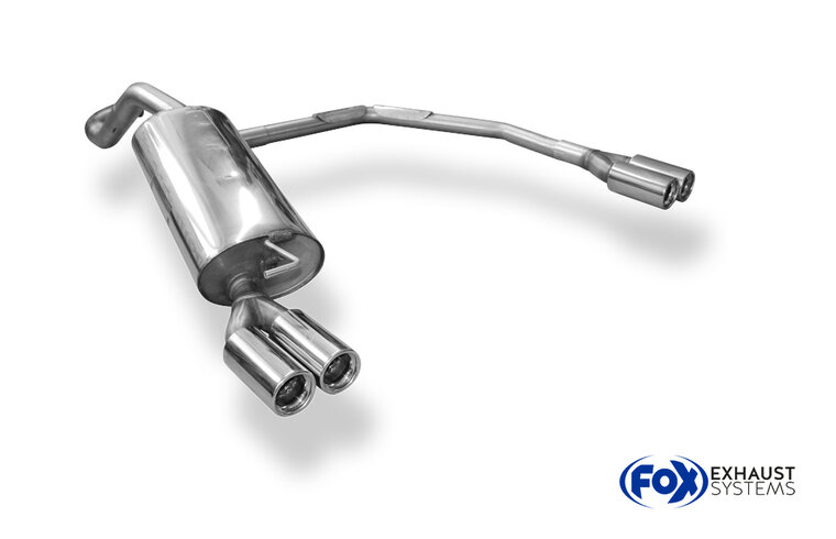 Fox Sportuitlaat VW Golf MK4 achterdemper, rechter/linker uitlaat &Oslash;63,5 mm - 2x76 Type 13 rechts/links