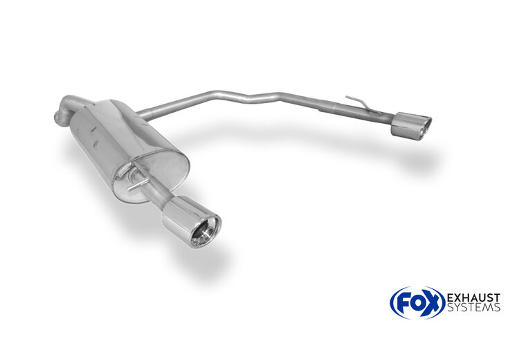 Fox Sportuitlaat VW Golf MK4 achterdemper, rechter/linker uitlaat, &Oslash;63,5 mm - 1x90 Type 17 rechts/links R32 design
