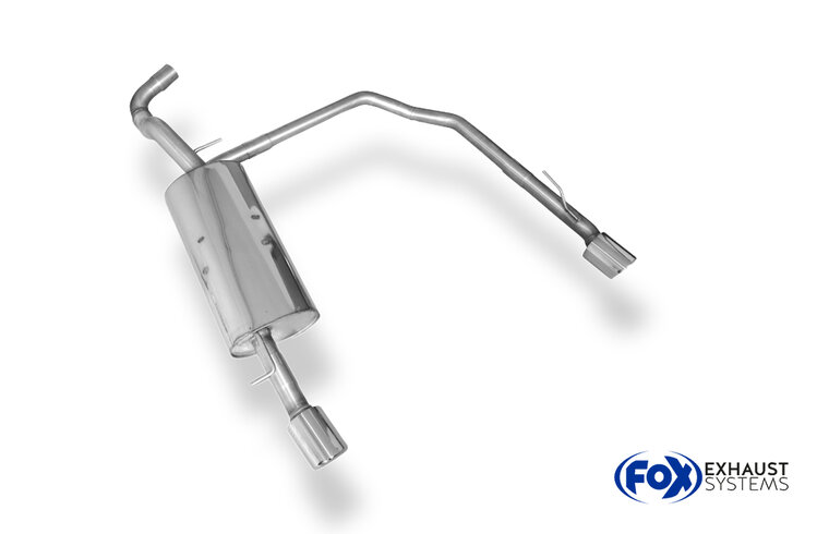 Fox Sportuitlaat VW Golf MK4 achterdemper, rechter/linker uitlaat, &Oslash;63,5 mm - 1x90 Type 17 rechts/links R32 design