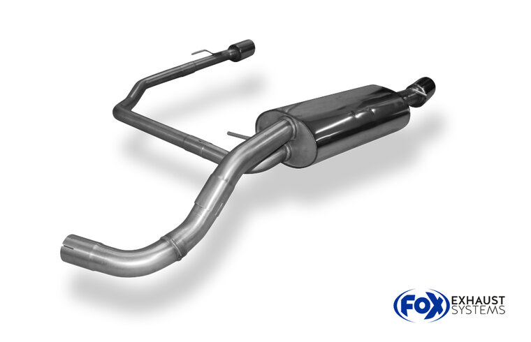 Fox Sportuitlaat VW Golf MK4 achterdemper, rechter/linker uitlaat &Oslash;63,5 mm - 1x90 type 25 rechts/links R32 design