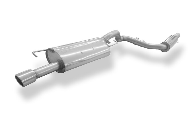 Fox Sportuitlaat VW Golf MK4 Jubi bumper achterdemper &Oslash;63,5 en voordemper - 1x90 type 16, geschikt voor de originele Jubi bumper