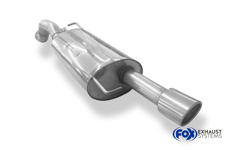 Fox Sportuitlaat VW Golf MK4 Jubi bumper achterdemper &Oslash;63,5 - 1x90 type 16, past op de originele Jubi bumper