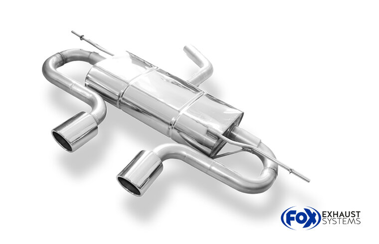 Fox Sportuitlaat VW Golf MK5 achterdemper, centrale uitlaat, R32-uitvoering - 2x90 Type 16 midden