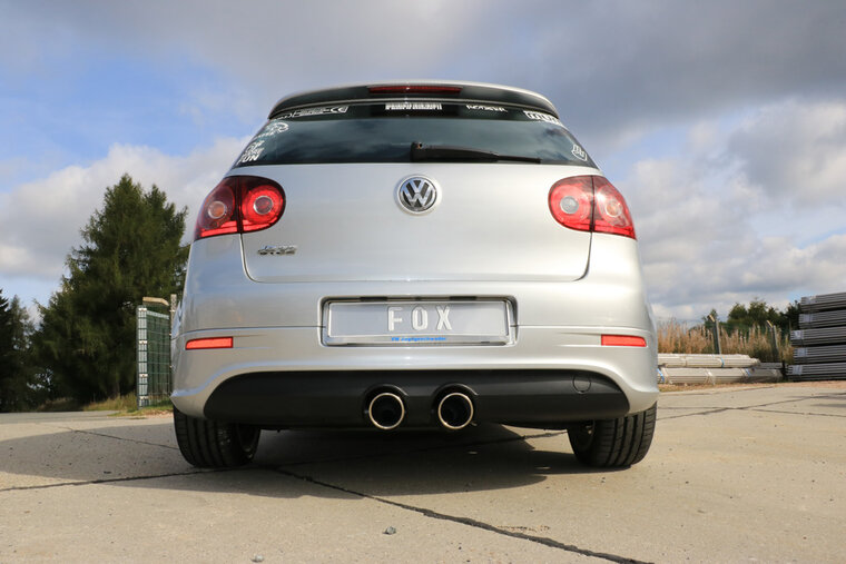 Fox Sportuitlaat VW Golf MK5 R32 achterdemper, middenuitlaat - 2x100 Type 16