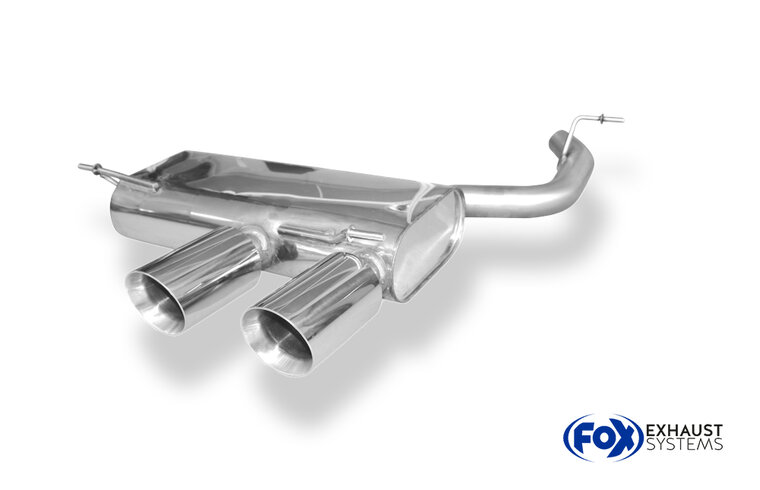 Fox Sportuitlaat VW Golf MK5 R32 achterdemper, middenuitlaat - 2x100 Type 25