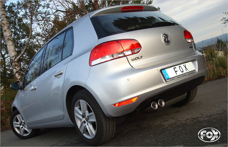 Fox Sportuitlaat VW Golf MK6 achterdemper, enkelzijdig - 2x80 Type 13