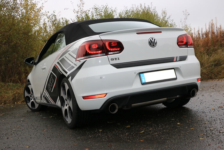 Fox Sportuitlaat VW Golf MK6 GTI + Cabriolet Achterdemper Rechts/Links Uitlaat - 1x100 Type 25 Rechts/Links