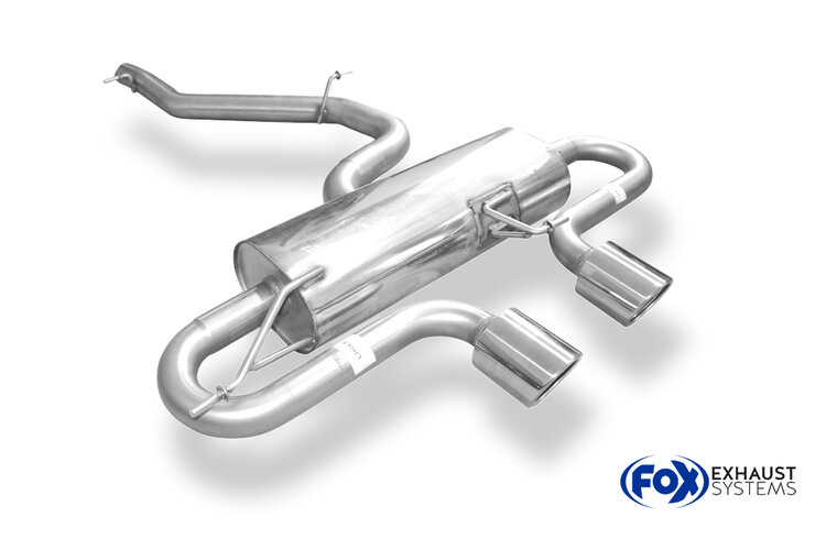 Fox Sportuitlaat VW Golf MK6 R 4motion achterdemper, middenuitlaat - 2x90 Type 16