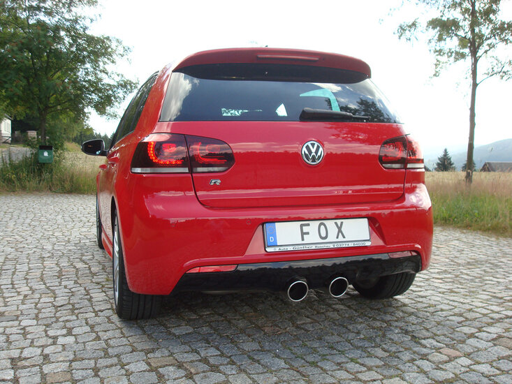 Fox Sportuitlaat VW Golf MK6 R 4motion achterdemper, middenuitlaat - 2x100 Type 16