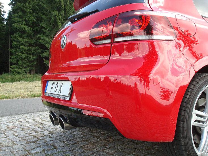 Fox Sportuitlaat VW Golf MK6 R 4motion achterdemper, middenuitlaat - 2x100 Type 16