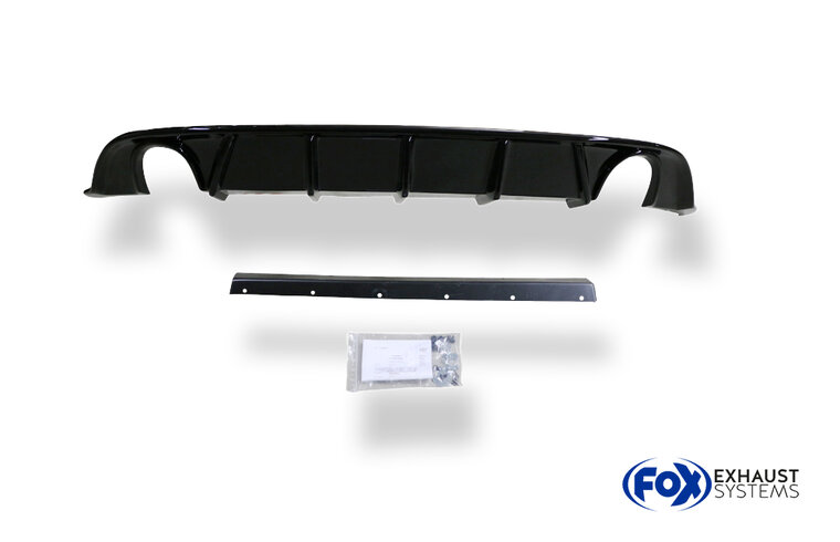 Fox Sportuitlaat VW Golf MK7 Facelift Onafhankelijke Wielophanging - Achterdemperinzetstuk van koolstofvezel (rechts/links) - 1x114 Type 25 (rechts/links) incl. Achterinzetstuk met koolstofvezellook