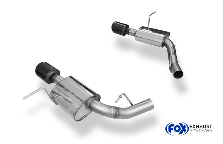 Fox Sportuitlaat Jeep Grand Cherokee WK II - 6.4L SRT8 tot 2014 Achterdemper Rechts/Links - 129x106 Type 32 Rechts/Links Zwart Ge&euml;mailleerd