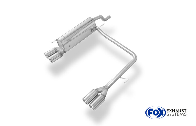 Fox Sportuitlaat Fiat Grande Punto 199 - Benzine Achterdemper Rechts/Links Uitlaat - 2x76 Type 13 Rechts/Links
