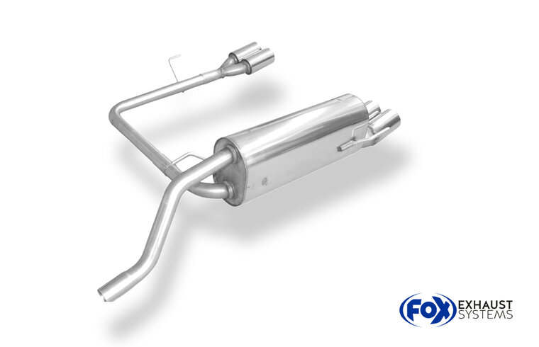 Fox Sportuitlaat Fiat Grande Punto 199 - Benzine Achterdemper Rechts/Links Uitlaat - 2x76 Type 13 Rechts/Links