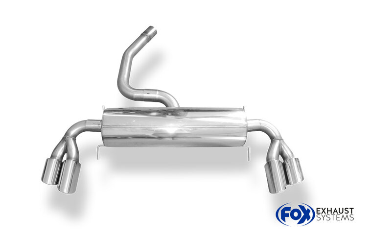 Fox Sportuitlaat Opel GT achterdemper, dwarsuitgang rechts/links - 2x115x85 type 38 rechts/links