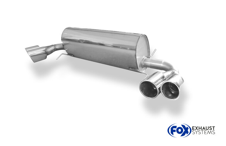 Fox Sportuitlaat Opel GT achterdemper, dwarsuitgang rechts/links - 2x115x85 type 38 rechts/links